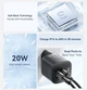 Зарядний пристрій Essager Camber 20W GaN Travel Phone Charger USB A + Type C EU Black (ECTAC-HMB01-P) - зображення 7