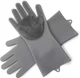 Универсальные перчатки для кухни с щеткой KITCHEN GLOVES 5511 силиконовые, Серый - изображение 1
