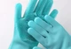 Универсальные перчатки для кухни с щеткой KITCHEN GLOVES 5511 силиконовые, Голубые - изображение 3