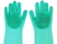 Універсальні рукавички для кухні зі щіткою KITCHEN GLOVES 5511 силіконові, Зелені - зображення 1