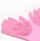 Универсальные перчатки для кухни с щеткой KITCHEN GLOVES 5511 силиконовые, Розовые - изображение 3