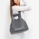 Сумка женская кожаная с двумя парами ручек шоппер средняя Regina Notte Shopper 2771 Темно-серая - изображение 2