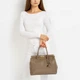 Сумка женская кожаная саквояж средняя Regina Notte Travel bag 3201 Темный тауп - изображение 2