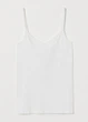 Майка більйова бавовняна для жінки H&M 1080623-009 M білий - зображення 1