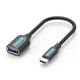 Кабель перехідник-адаптер Type-C на USB швидкісний USB 3.1 Gen1 Vention OTG (0,15 м, USB 3.1). Black - зображення 1