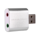 Звуковая плата Kingda B00668 USB 2 Channel mini C-Media chip RTL серебристая - изображение 1