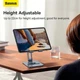 Держатель для телефонов и планшетов Baseus B10431801811-00 Desktop Biaxial Foldable Metal Stand (for Tablets) grey - изображение 13