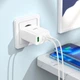 Адаптер сетевой Hoco Type-C to Lightning Cabel Start three-port charger N33 |1USB/2Type-C, PD/QC, 35W/3A| белый - изображение 6