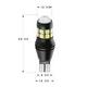 Автолампа LEDLUX W16W 20 діодів, Лінза, Обманка, 1200 Люмін, 6000K 12-24В (ціна за шт) - изображение 3