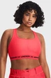 Жіночий кораловий спортивний топ Crossback Mid Bra Under Armour L 1361034-629 - изображение 1