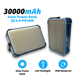 УМБ із сонячною панеллю та кемпінговим ліхтарем на 28 LED VHG DN53 30000 mAh QC3.0+PD18W Wireless Solar Charger Blue - изображение 1