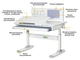 Детский стол ErgoKids TH-325 столешница белая/накладки на ножках серые TH-325 W/G - изображение 2