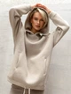 Худі жіноче зимове тепле оверсайз з капюшоном на флісі Seventeen XXL-3XL Бежеве 2093.5477 - зображення 3