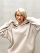 Худі жіноче зимове тепле оверсайз з капюшоном на флісі Seventeen XXL-3XL Бежеве 2093.5477 - зображення 4