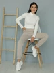 Брюки спортивные женские теплые на флисе на резинке с манжетами Seventeen 2XL-3XL Бежевые 2093-2.5429 - изображение 6