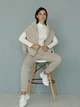 Брюки спортивные женские теплые на флисе на резинке с манжетами Seventeen 2XL-3XL Бежевые 2093-2.5429 - изображение 7