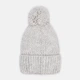 Детская зимняя шапка-бини вязаная с помпоном для девочки Coccodrillo Accessories Winter Girl ZC2364312AWG-019 50 см Серая (5904706004445) - изображение 3