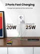 Ładowarka sieciowa Ugreen CD294 Nexode 45 W USB 2 x Type-C PD3.0 QC4.0 Ładowarka Space White (6941876213276) - obraz 5