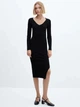 Платье вязаное миди осеннее женское Mango Goleta 57025795-99 S (8445922785376) - изображение 1