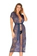 Кружевной полупрозрачный халат пеньюар Obsessive Flowlace peignoir L/XL синий - изображение 1