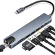USB Type-C Хаб перехідник концентратор для MacBook Kerui 8 в 1 HDMI SD TF RJ45 - зображення 5
