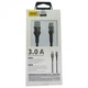 USB кабель Aspor AC-08 Micro Nylon LED 3A/1м- чорний - зображення 2