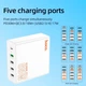 Мережевий зарядний пристрій HOCO Vision five-port charger C114A |4USB/1Type-C, PD/QC, 65W/3A| швидка зарядка - зображення 9