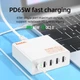 Мережевий зарядний пристрій HOCO Vision five-port charger C114A |4USB/1Type-C, PD/QC, 65W/3A| швидка зарядка - зображення 11