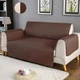 Стьобане покривало на диван Couch Coat 165х125см, двостороння накидка на диван Бежево-коричнева (VS7002496-3) - изображение 6