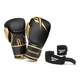 Набор боксерских перчаток и бинтов Reebok Boxing Gloves + Wraps Set (RSCB-11117GBS) Black/Gold 12 унций - изображение 1