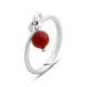 Срібна каблучка з коралом, вага виробу 1,6 гр (2145646) - зображення 1