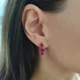 Срібні сережки з натуральним рубіном 3.99ct (2147053) - зображення 5