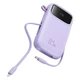 Power Bank Baseus Qpow 2 Dual-Cable Digital Display Fast Charge 22.5W на 20000mAh (P10055002513-00) Nebula Purple - изображение 2