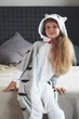 Детская пижама кигуруми Кот чи Tabby Cat Серый Kigurumi kcr1004 140 см - изображение 3