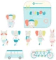 Набор игрушек для купания Bebe Confort Bath Set Elidou elephant 8 предметов (3107203600) - изображение 9