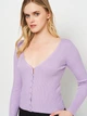 Кардиган вязаный женский Stradivarius 5013/713/604 S Сиреневый (SZ05013713604026) - изображение 4