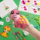 Набір для творчості для дітей 6+ DIY швейний набір для виготовлення іграшок з фетру «Динозаврики» (4 динозаври + брелок) - изображение 6
