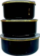 Набір емальованих контейнерів OMS. Collection 10200 для їжі 3 предмети Чорний (Туреччина) - зображення 2