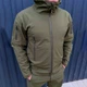 Зимовий чоловічий Костюм SoftShell на флісі / Водонепроникний Комплект Куртка з капюшоном + Штани хакі розмір L - зображення 3