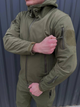 Чоловіча Куртка з капюшоном SoftShell на флісі хакі розмір L - зображення 3