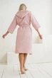 Халат женский вафельный COSY с капюшоном S розовый 203 (203-S) - изображение 2