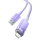 Кабель Baseus Explorer Series Fast Charging Cable with Smart Temperature Control USB to iP 2.4A (CATS010105) 2m Purple - зображення 6