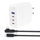 Сетевое зарядное устройство ACEFAST AFA37W A37 PD100W GaN (3*CUSB-C+USB-A) Charger Set White - изображение 1