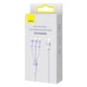 Кабель Baseus StarSpeed 1-for-3 Fast Charging Data Cable USB to M+L+C 3.5A (CAXS000005) 1.2m Purple - зображення 6