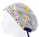 Медицинская шапочка женская HeadwearUniverse универсальная принт Цветочки на сером - изображение 3