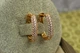 Серьги Xuping Jewelry выпуклые три дорожки из фианитов 1.9 см золотистые - изображение 2