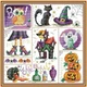 Набор для вышивания по нанесённой на канву схеме "Halloween". AIDA 14CT printed 32*32 см - изображение 1