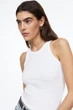 Майка H&M L белый 109882925 - изображение 3