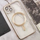 Чехол хромовый Fibra Chrome with MagSafe с закрытой камерой для Apple iPhone 13 Mini Gold - изображение 5