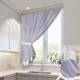 Короткий бузковий тюль з світлою окантовкою для кухні Adagio Windows Decor у розмірах 2,8 х1,6м, легка кухонна штора з підхватом - изображение 1